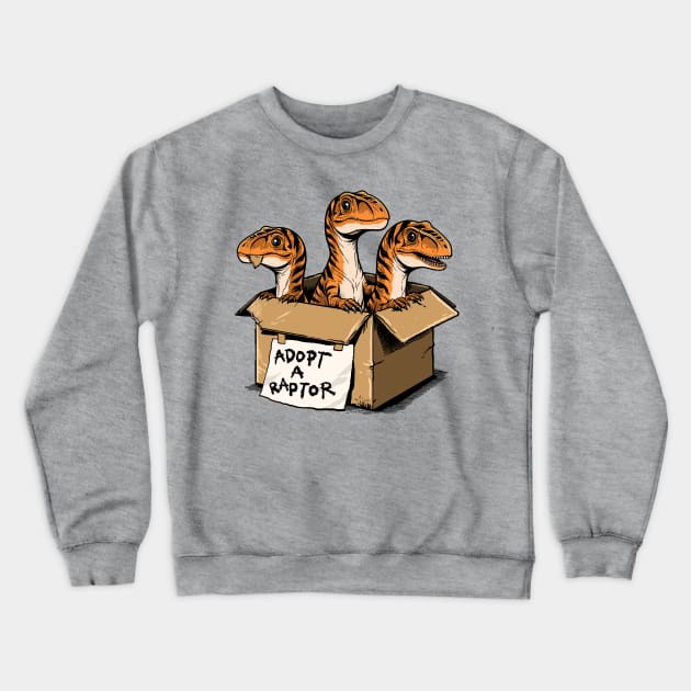 Prehistoric Adoption: Adopt a Raptor Crewneck Sweatshirt by GoshWow 